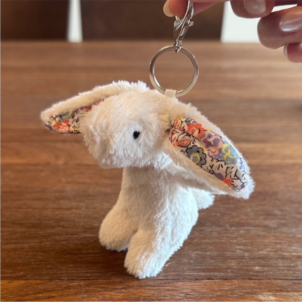White Bunny Plush Keychain Rabbit Bag Charm Cute Kawaii Gifts Backpack Accessory